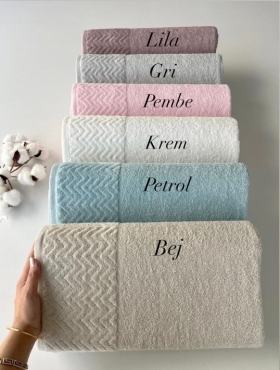 90x150 MYSOFT ZİKZAK BANYO HAVLUSU